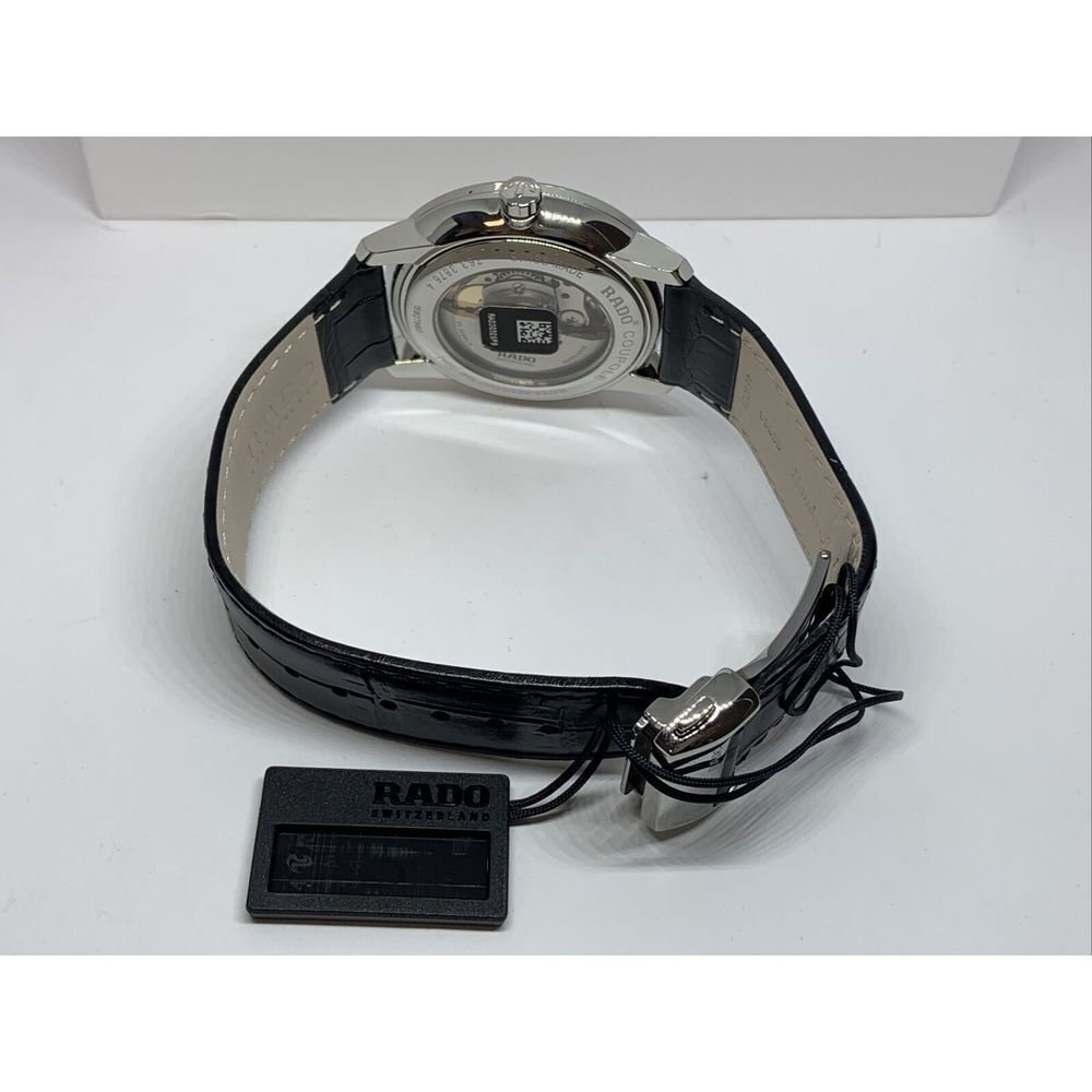 Rado Coupole 763.3876.4 Men's Black Leather Analog Dial Quartz Wrist Watch WAT22 - Picture 11 of 12